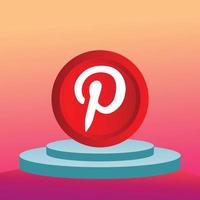 Social Media 3D-Pinterest-Symbole vektor