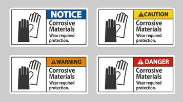 ätzende Materialien, Verschleiß erforderlich Schutz vektor