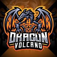 dragon vulkan esport maskot logo design vektor