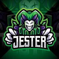 Jester Esport Maskottchen Logo-Design vektor