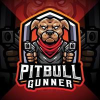 pitbull gunner esport maskot logotyp vektor