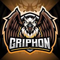 gryphon esport maskot logo design vektor