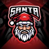 santa head esport maskot logo design vektor