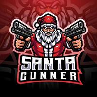 Santa Gunner Esport-Maskottchen-Logo-Design vektor