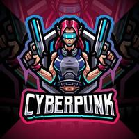 Cyberpunk-Esport-Maskottchen-Logo-Design vektor