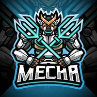 mecha esport maskot logo design vektor