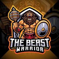 The Beast Warrior, Esport-Maskottchen-Logo-Design vektor