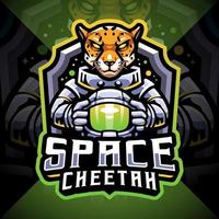 Weltraum-Gepard-Esport-Maskottchen-Logo-Design vektor