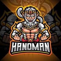 hanoman esport maskot logo design vektor