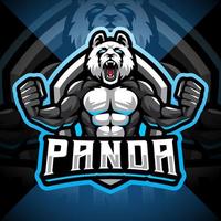 panda fighter esport maskot logotyp vektor