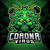 Koronavirus-Esport-Maskottchen-Logo-Design vektor