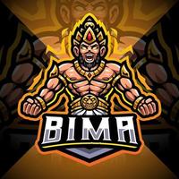 bima esport maskot logo design vektor