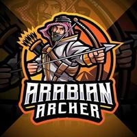 arabisk archer esport maskot logo design vektor