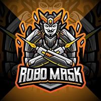 robo mask esport maskot logo design vektor