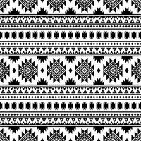 sömlös stam- mönster med geometrisk prydnad bakgrund design för textil. folk illustration mönster med aztec och navajo stil. etnisk skriva ut. svart och vit färger. vektor