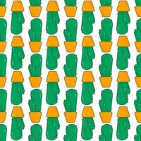 kaktus nål pott grön gul mönster textil- vektor