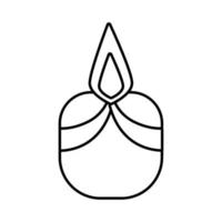 Diwali-Kerze-Linie-Stil-Symbol vektor