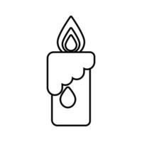 Diwali-Kerze-Linie-Stil-Symbol vektor