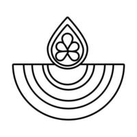 Diwali Hindu Dekoration Linienstil Symbol vektor