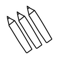 pennor färger skolmaterial linje stilikon vektor