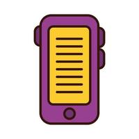 e-boksteknik i smartphonelinje och fyllningsstilikon vektor