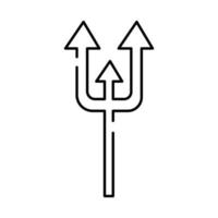 Teufel Trydent Gabel Linienstil-Symbol vektor