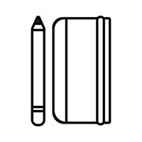 Buchschule mit Bleistift-Linien-Stil-Symbol vektor