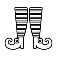 Hexenbeine mit Schuhen Linienstilsymbol vektor