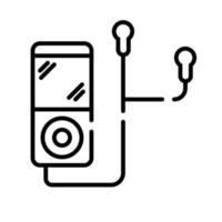 Musikplayer MP3-Linienstil-Symbol vektor