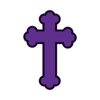 religiöse Kreuzsymbol flache Stilikone vektor