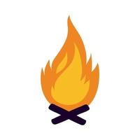 Ikone des flachen Stils der Lagerfeuerflamme