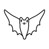 halloween bat flyga linje stil vektor