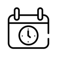 Kalendererinnerung mit Symbol für den Linienstil der Uhr vektor