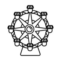 Mechanische Achterbahn Attraktion Linienstil vektor