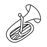 tuba air instrument musikalisk linje stil ikon vektor