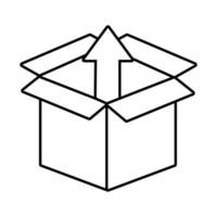 Box Karton mit Pfeil nach oben Lieferservice Linienstil-Symbol vektor