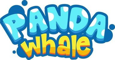 panda whale font banner i tecknad stil isolerad vektor