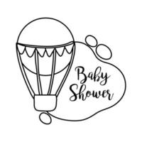 Babyparty-Schriftzug mit Ballonluft-Hotline-Stil vektor