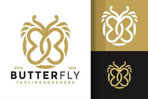 Schmetterling Logo Design Vektor Symbol Symbol Illustration