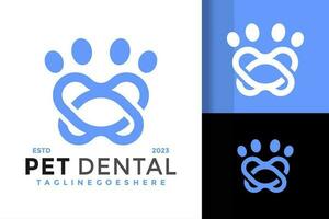 Haustier Dental Logo Design Vektor Symbol Symbol Illustration