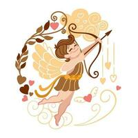 cupid illustration. san hjärtans dag. bröllop. firande. inbjudan. vektor