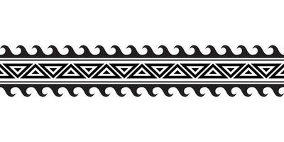 maori polynesisk tatuering armband. stam- ärm sömlös mönster vektor. samoan gräns tatuering design främre del ärm eller fot. armbindel tatuering stam. band tyg sömlös prydnad isolerat på vit bakgrund vektor