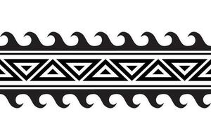 maori polynesisk tatuering armband. stam- ärm sömlös mönster vektor. samoan gräns tatuering design främre del ärm eller fot. armbindel tatuering stam. band tyg sömlös prydnad isolerat på vit bakgrund vektor
