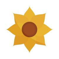 Sonnenblumenblume Naturdekoration flaches Symbol mit Schatten vektor