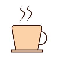 Heiße Kaffeetasse Aromagetränkelinie und Füllsymbol vektor