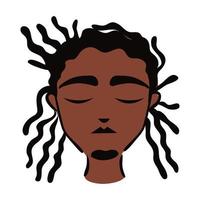 junge Afro-Mann-Ethnie mit Rasta-Frisur-Stil-Ikone