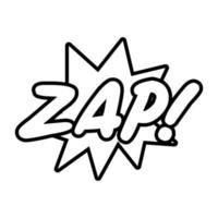 Ausdruckswolke mit Zap-Wort-Pop-Art-Linienstil vektor
