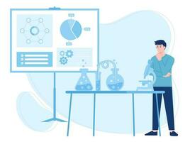 laboratorium begrepp platt illustration vektor