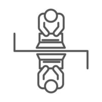 Draufsicht Menschen, die mit Laptop Coworking Office Business Workspace Line Icon Design arbeiten vektor