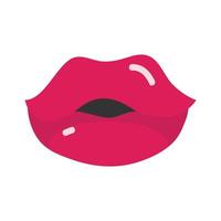 Pop-Art-Mund und Lippen Frauenlippen küssen Cartoon-flaches Icon-Design vektor
